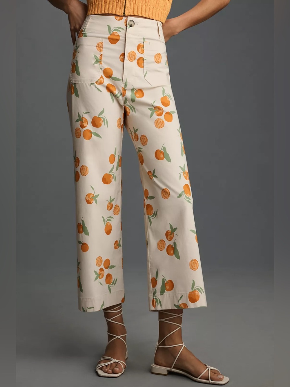Anthropologie Maeve x Dylan Mierzwinski Colette Cropped Wide-Leg Pants Size 27